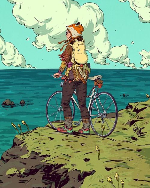 coffeebikes: Fox Hat by Pius Bak #design #illustration #bike #bici #ilustracion #art #sketch