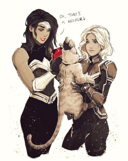 samanthadoodles:I miss my cats 💖😭 . . #wonderwoman #captainmarvel 