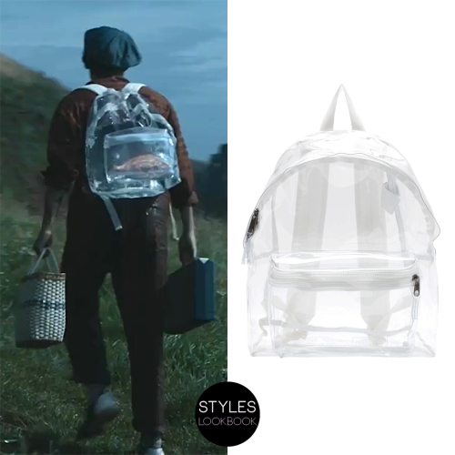 styleslookbook: In the Adore You music video, Harry is carrying an Eastpak clear backpack.Eastpak 