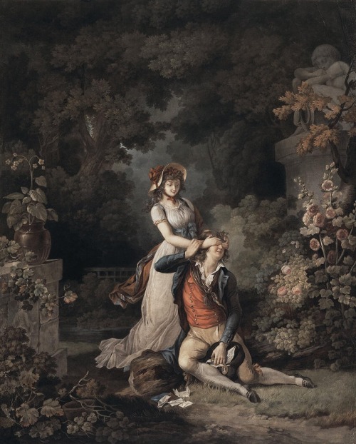 fleurdulys: The Lover Caught Unawares - Charles-Melhior Descourtis 1790