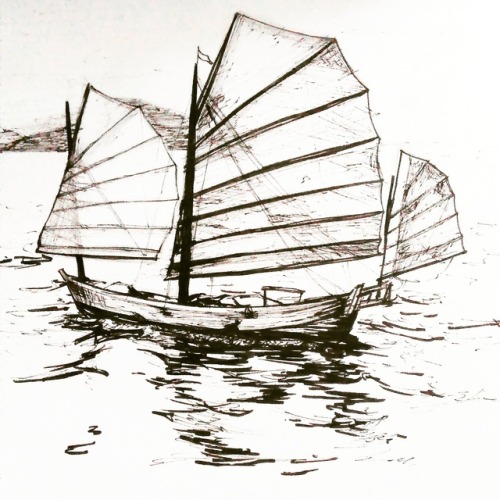 Sail…  2015. Ink (brush pen).