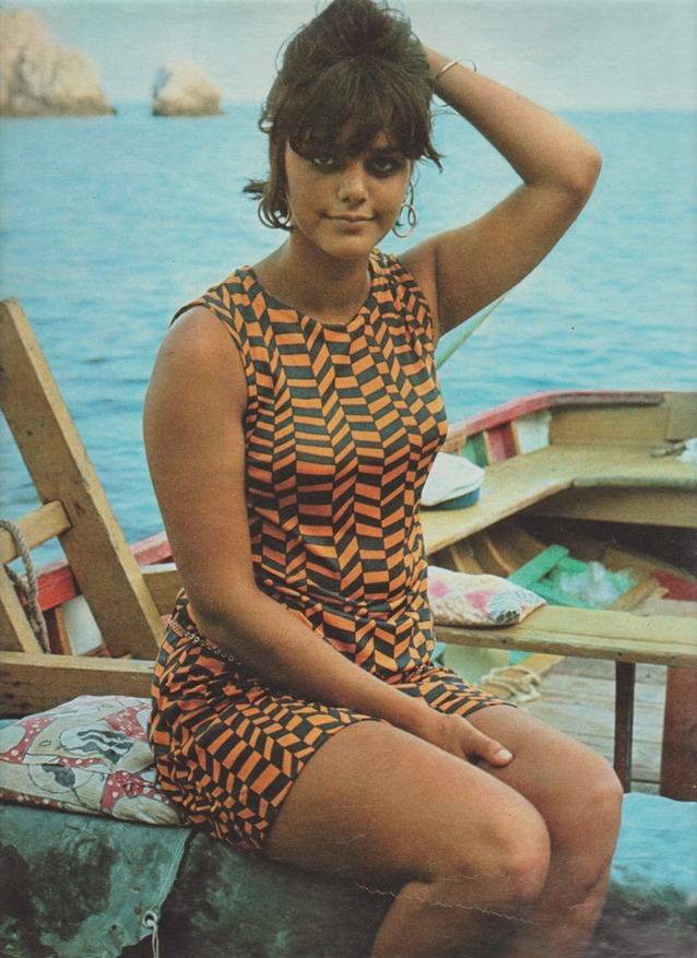 Tina Aumont pictured in 1966 while filming 