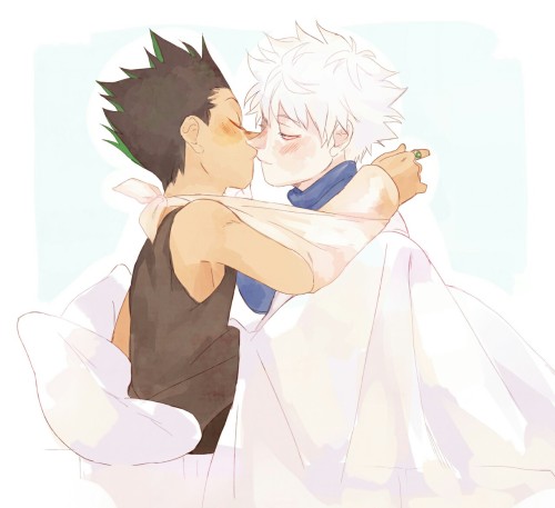 daniiuxdoodles: Look at these two homos Killua and Gon from HunterxHunter