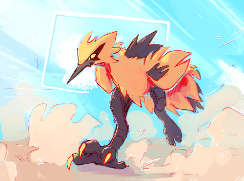 cyanfungi:Super quick sketch inbetween animating because this design reignited my love for Zapdos