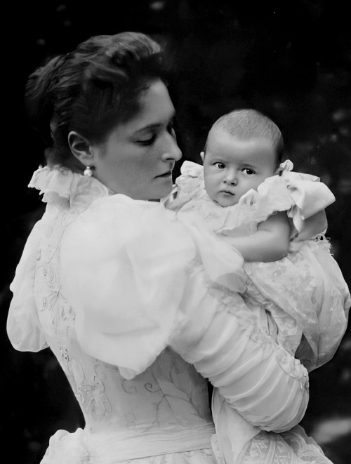 Empress Alexandra Feodorovna of Russia photographed with each of her five children, Olga (b.1895), T