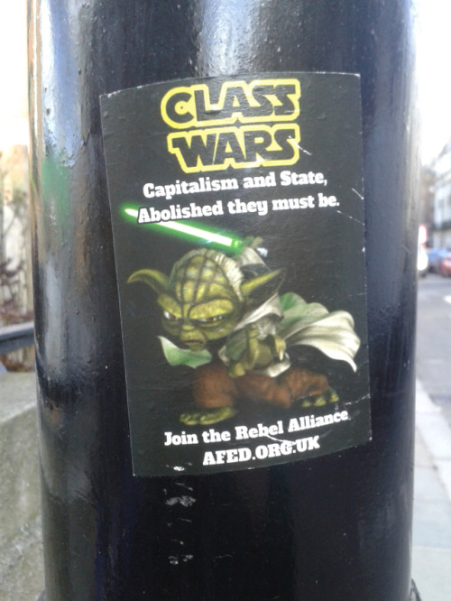 Anarchist Federation stickers seen around London