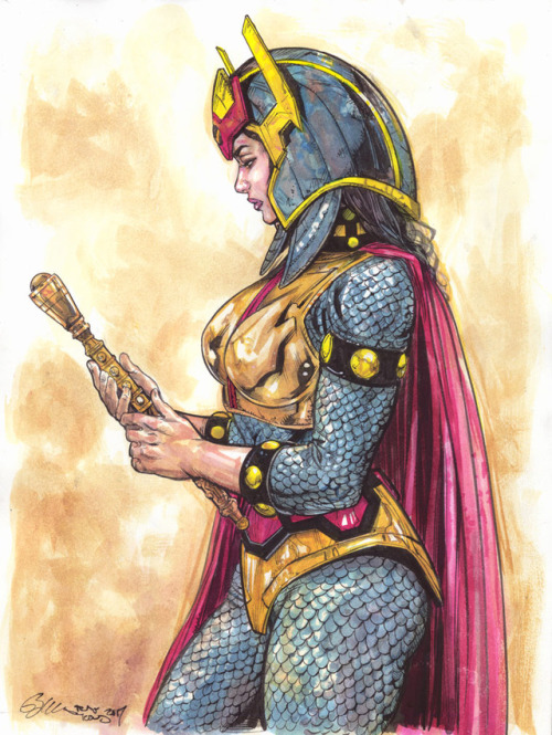 Big Barda. Ink and paint on paper. art: me