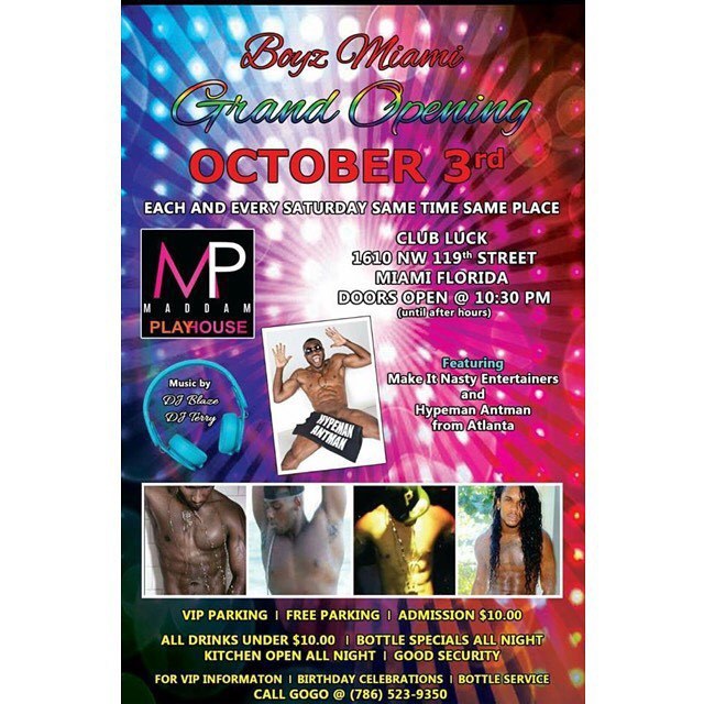 nikolovetm:  Going down tonight @ CLUB LUCK   Address : 1610 NW 119th STREET MIAMI,