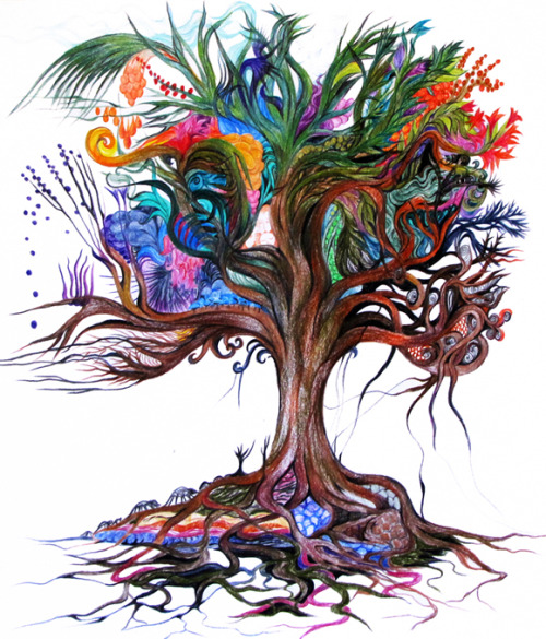Tree of Life watercolor by Bracha Lavee