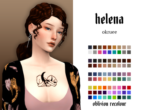 evoxyr: helena by @okruee comes in oblivion palette, separated or merged ☽  base game compatible☽ 