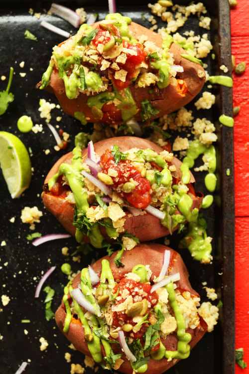 tinykitchenvegan:Quinoa Stuffed Sweet Potatoes