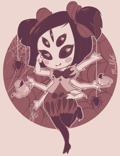 jakehercydraws:  Muffet pours you a cup of spiders. Raspberry Tea from @color-palettes | Patreon | My Art | Speedpaint | 