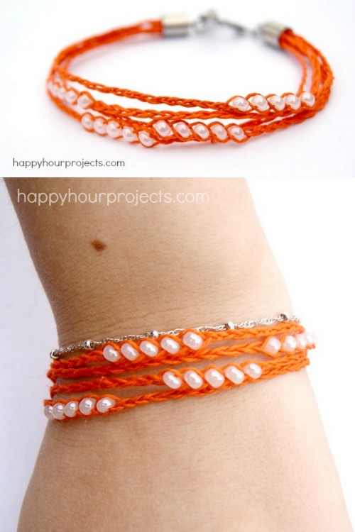 DIY Multi Braided Hemp Cord Wish Bracelet Tutorial from Happy Hour Projects here. If you can braid t