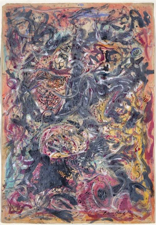 artist-pollock: Pattern, 1945, Jackson Pollock Medium: gouache,ink,watercolor,paper