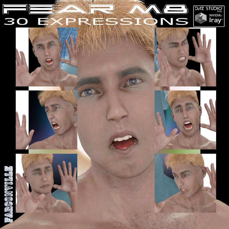 Fear  is composed of 30 one click expressions for M8 and G8M. It is also  composed