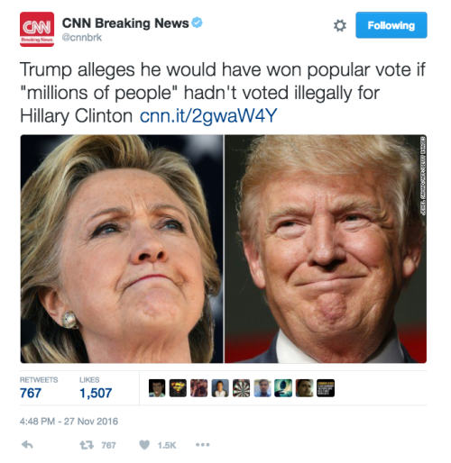 sale-aholic: aliasvaughn:  loveniaimani:  eaudrey35:  mediamattersforamerica: Calling bullshit on Trump’s blatant, enormous lies is *so easy* to do. News outlets have no excuse for this.  This is the one of the main reason this man is president elect.