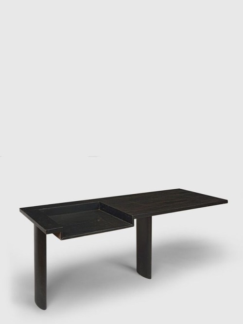 31art: Le Corbusier & Pierre Jeanneret desk in black-stained solid teak.