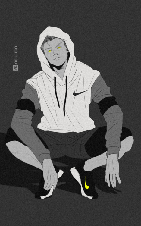 Avoiding Bokuto’s hair by drawing a hoodie. Concept for @fukurodanizine