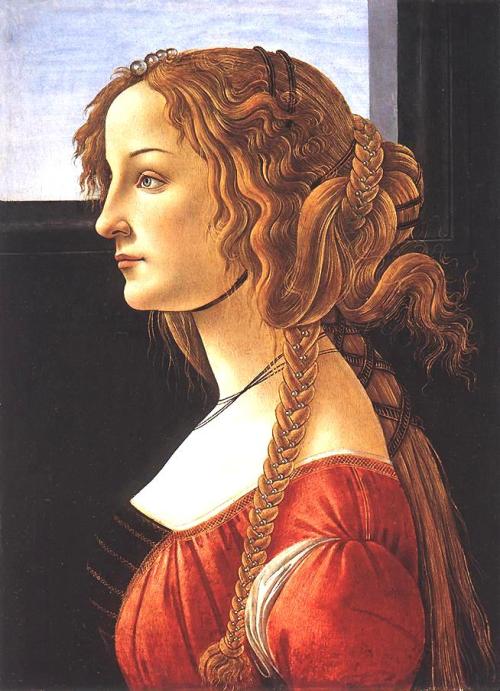 artist-botticelli:  Portrait of a Young Woman, 1480, Sandro BotticelliMedium: panel,tempera