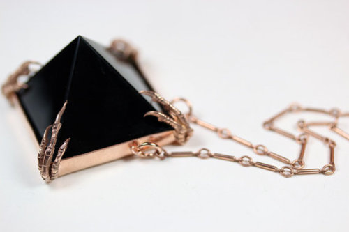 lapidarist:obsidian tomb necklace by bloodmilk on esty