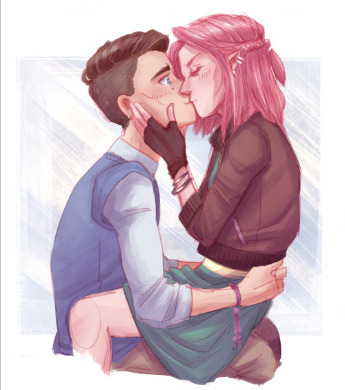 criticalrolo:so @stormslesbian… Bryn and Iris sitting in a tree… K-I-S-S-…