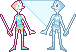 beesbeesbees:  please do not use or repost (reblogs totally fine!) without my permission. pearl and a hologram! i know this isnt the outfit she wore for the swordfight but i dont. care. i gave the hologram the new duds too because it’s totally not a