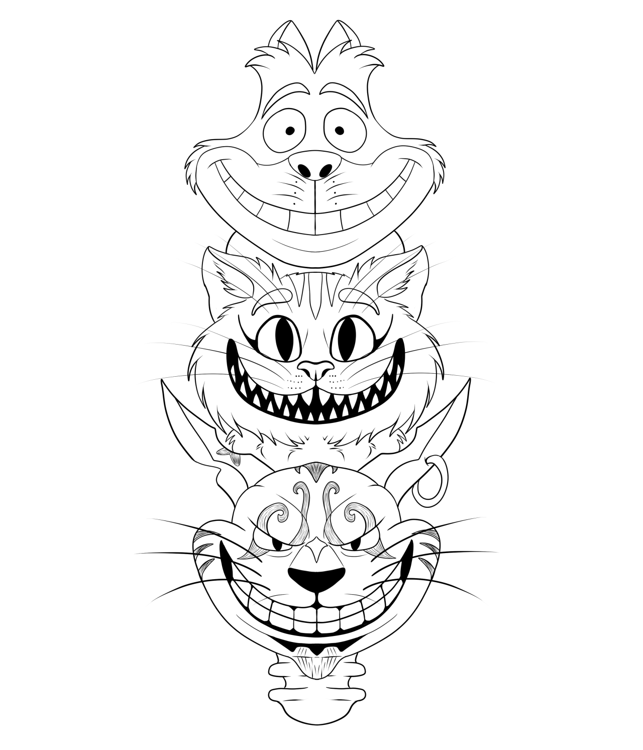 How To Draw The Cheshire Cat Tattoo Step by Step Drawing Guide by Dawn   DragoArt