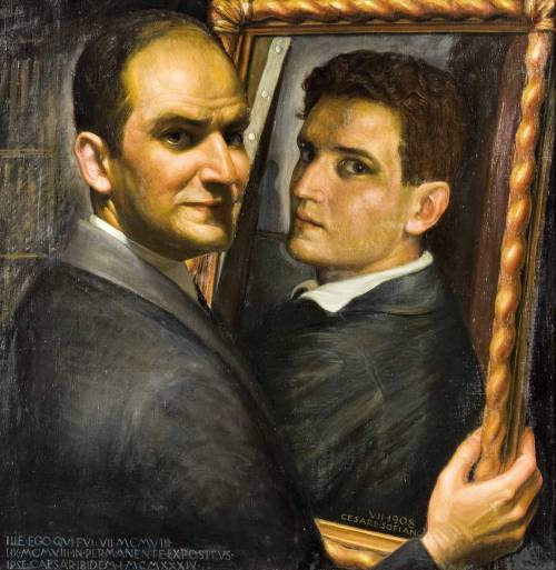 alanspazzaliartist:  Double Self Portrait 1934Cesare Sofriano (1889-1968) Greek Italian
