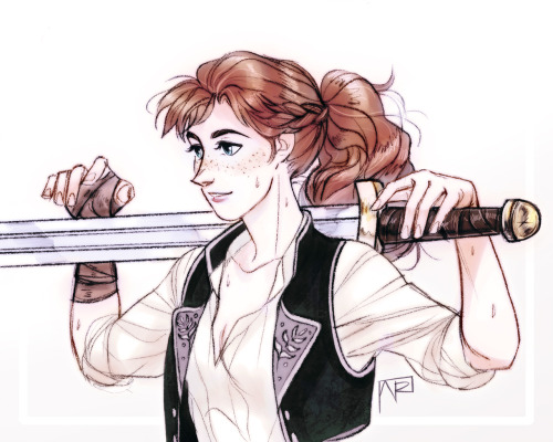 ice-bjorn:Things I need from F3: Anna in a ponytail with a sword. That’s it.