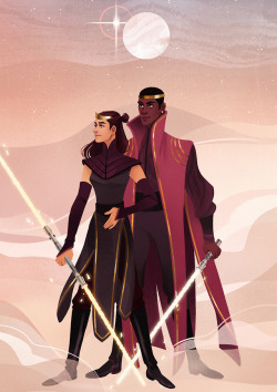 daryshkart:Finn&amp;Rey commission for @errrbodylovesfinn (thank you so much❤) for this week theme Royalty/Battle for @finnreyfridays