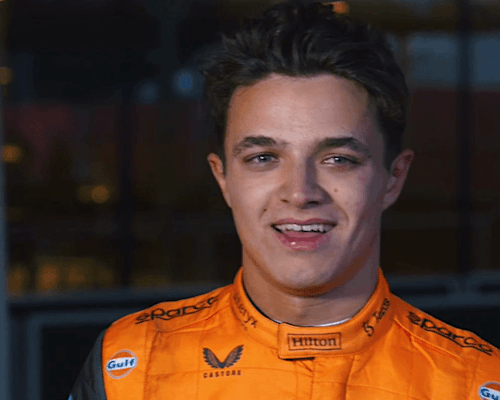formulaoneisajoke: Lando Norris being interviewed after setting the fastest time on the first day of