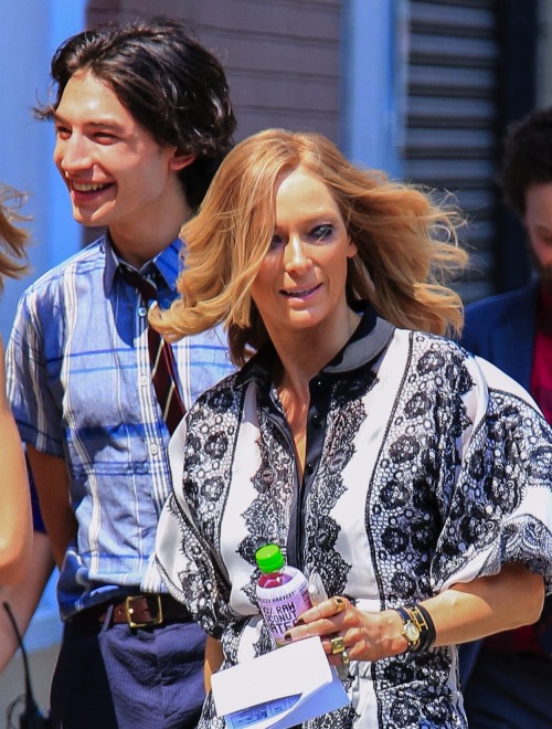 weneedtotalkaboutezramiller:Ezra Miller &amp; Tilda Swinton in NYC, June 3, 2014, filming ‘Trainwrec