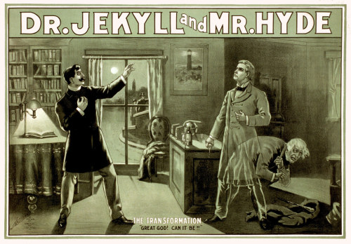 Dr Jekyll and Mr Hyde, The Transformation [advertising card for a stage version]. by Halloween HJB h