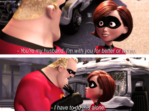 fred-and-george-weaselbee:  thetinkertoyboy:  disneyscouples:  DISNEY LOVE  I love that at first she thinks it’s misogynistic, and isn’t afraid to call him on it, but then we see him do what we almost never see a male superhero do : He admits he’s