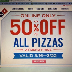 H3Uglyass:bethanythebear:m-Lissa:guys! Domino’s Is Now Offering This Coupon- 50%