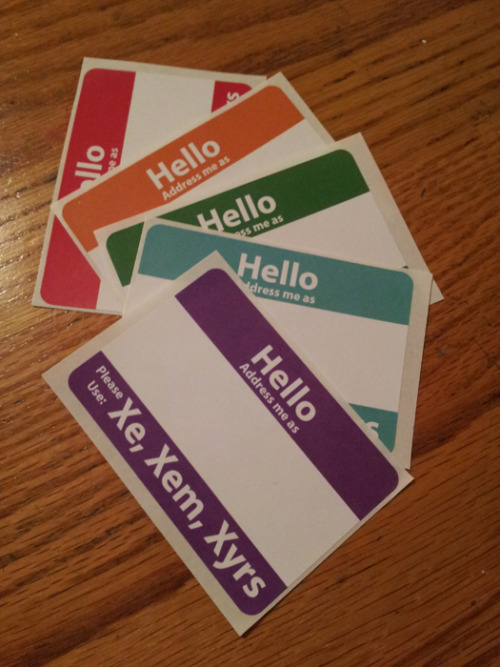 fuckyeahfeminists:  pi-ratical:  I am really, extremely, amazingly excited to announce the release of my new Hello Pronoun stickers! I posted about these on twitter last night, but I can finally talk about them at length a bit more here.  The stickers