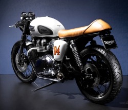 combustible-contraptions:  Triumph Bonneville T100 Cafe Racer | Snow Brat | Triumph - TMC 