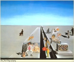 surrealism-love:  The First Days of Spring via Salvador Dali 65x50.2 cmcollage, oil, panel
