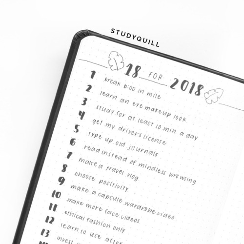 studyquill: botanical doodling  2018 plan with me videojournal ⋅ black pen &sdot