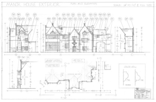 Manor House Exterior Set Design Technical Drawing