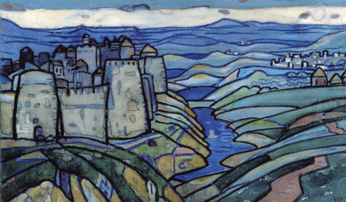 Northern landscape with fortress, Nicholas Roerich