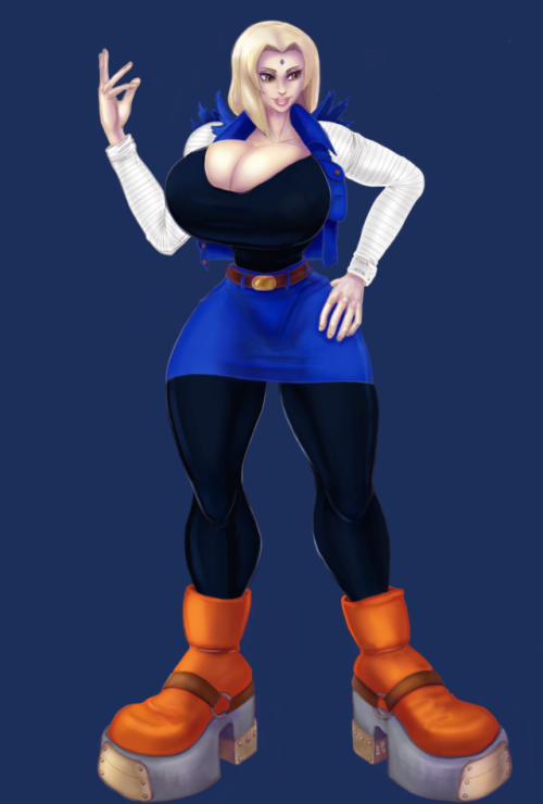 saltysopresa-blog: Commision Tsunade wearing Android 18’s clothes. Took me a while but I reall