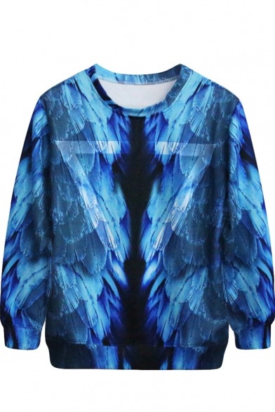 colorfullife-fiona:  Ombre Tie-Dye Round Neck Long Sleeve Sweatshirt  Blue Abstract