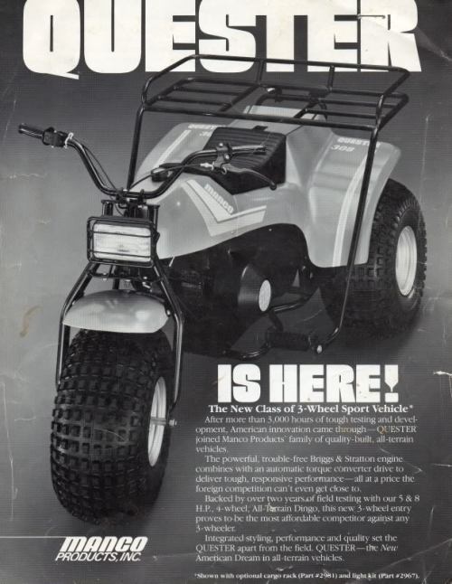 Lesser Known Three wheelers Highlight #6:  Agway/Cenex/Manco  “Rustler/Quester&rdquo