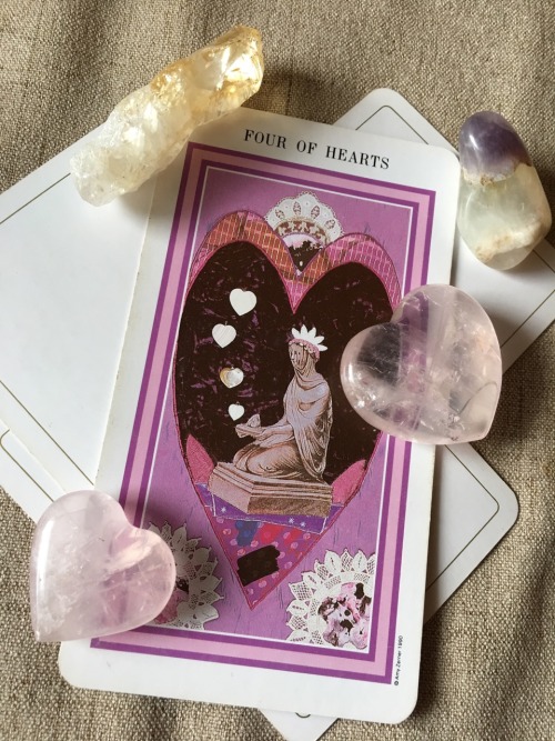 gemstonedgoddess: Four of Hearts Meditation, contemplation, apathy, re-evaluation. Message me for ta