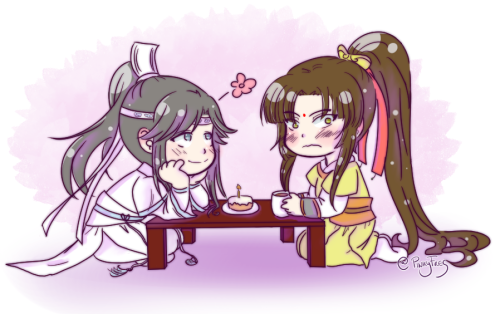 little doodle i did for Jin Ling’s birthday.Zhuiling could be such a cute ship, i cry everytime i  s