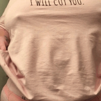onesubsjourney:  onesubsjourney:  I will cut you.   Featuring belly and boobs.  I