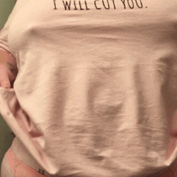 onesubsjourney:  onesubsjourney:  I will cut you.   Featuring belly and boobs.  I guess when I don’t post much, my followers get lazy….*ahem*  &ldquo;Featuring belly and boobs.&rdquo;This is how it&rsquo;s done!