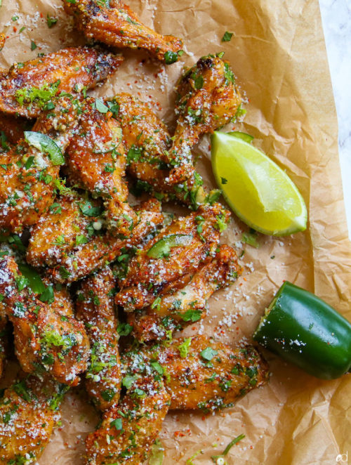 yummyinmytumbly:elote-style chicken wings by