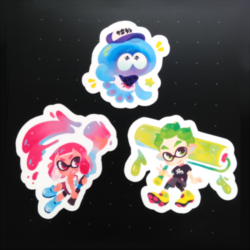 The bonus stickers for all Splatoon charm-preorders!Thank you for supporting me! ♥ ♥ ♥